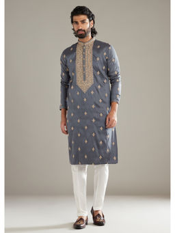KALKI FASHION - Grey Silk Kurta with Pant