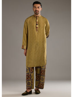 KALKI FASHION - Yellow Linen Kurta with Pant