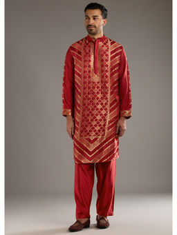 KALKI FASHION - Red Silk Kurta with Pant