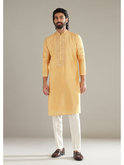 KALKI FASHION - Yellow Silk Kurta with Pant
