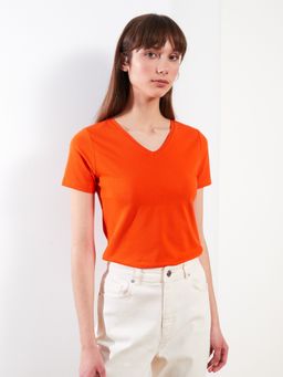 LC WAIKIKI - V Neck Straight Short Sleeve Women T-Shirt