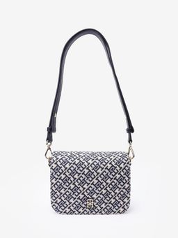 Tommy Hilfiger - Logo Blue Polyester Sling Bag With Detachable Strap