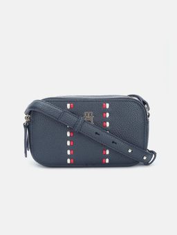 Tommy Hilfiger - Solid Blue Polyurethane Sling Bag