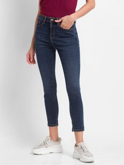 Spykar - Dark Blue Lycra Super Skinny Ankle Length Jeans For Women (alexa)