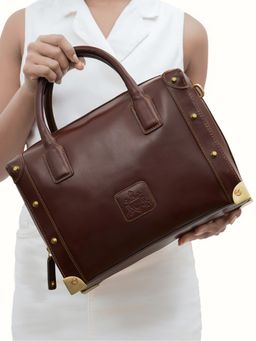 Hidesign - Women Leather Solid Tan Handbag (M)