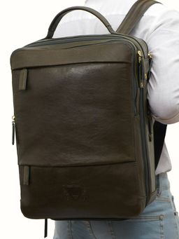 Hidesign - Gitano 01 Green Men's Backpack - (31.5 X 15.5 X 43 Cms) (L)