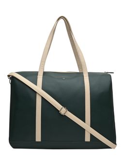 Horra - Women Pu Solid Green Duffle Bag with Detachable Strap (L)