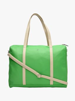 Horra - Women Pu Solid Green Duffle Bag with Detachable Strap (L)