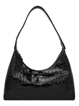 Horra - Women Pu Textured Black Handbag (L)