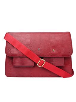 Horra - Women Pu Textured Red Sling Bag (M)