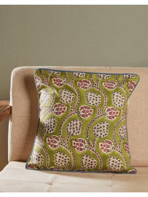 Green - Bagh Hand Block Print Cushion Cover 41