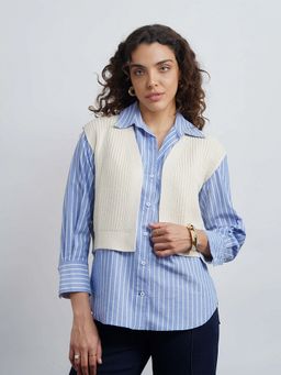 Cove and Lane - Women Cotton White Cardigan