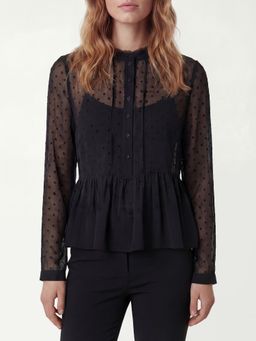 Cover Story - Black Solid lace Top