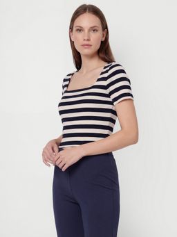 Cover Story - Navy Blue striped top