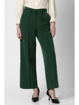 Van Heusen - Women Green Solid Formal Trouser