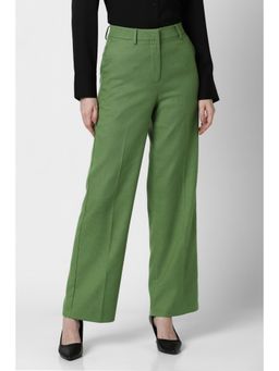 Van Heusen - Women Green Textured Formal Trouser