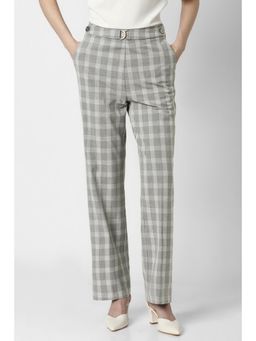 Van Heusen - Women Grey Check Formal Trouser