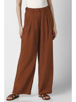 Van Heusen - Women Brown Solid Casual Trouser
