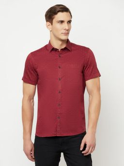 Cantabil - Men Maroon Shirt
