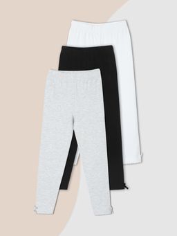 max - Multi-Color Solid Leggings (Pack of 3)