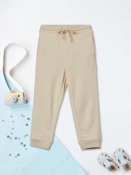max - Beige Solid Joggers