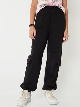 max - Black Solid Joggers