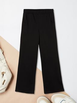 max - Black Solid Trousers