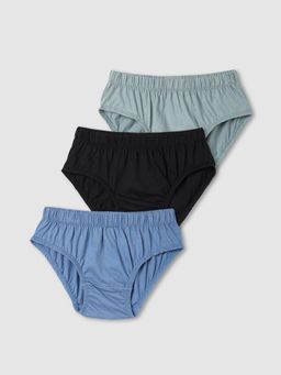 max - Multi-Color Solid Briefs (Pack of 3)
