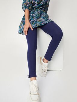 max - Navy Blue Solid Leggings