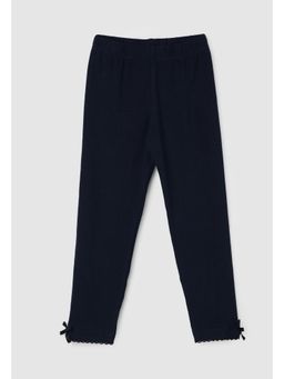 max - Navy Blue Solid Leggings