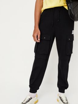 max - Black Solid Joggers