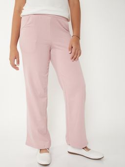 max - Pink Solid Trousers