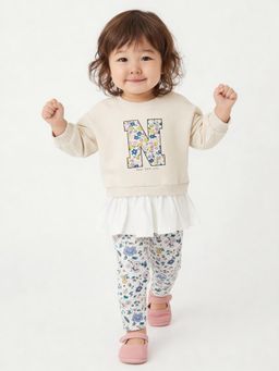 max - Beige Printed Pant With Top