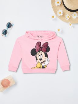 max - Pink Self Design Hoodie