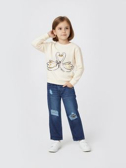 max - Cream Printed Sweatshirt