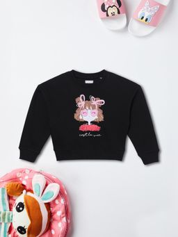 max - Black Self Design Sweatshirt