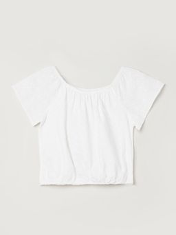 max - White Embroidered Top