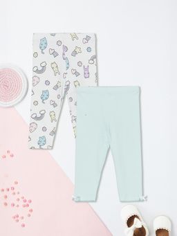 max - Multi-Color Self Design Leggings (Pack of 2)
