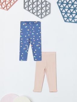 max - Multi-Color Self Design Leggings (Pack of 2)