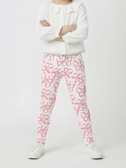 max - White Printed Leggings