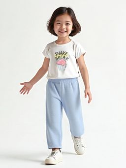 max - Blue Textured Pants