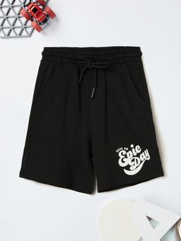 max - Black Typography Shorts