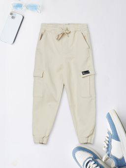 max - Off White Textured Joggers