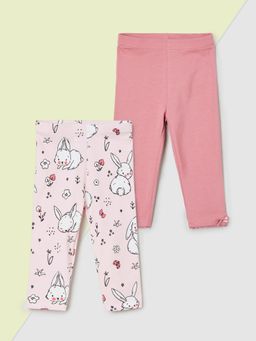 max - Multi-Color Self Design Leggings (Pack of 2)