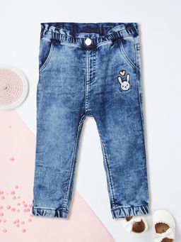 max - Blue Self Design Jeans