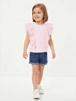 max - Pink Self Design Top