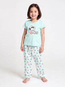 max - Blue Printed T-Shirt With Pyjama