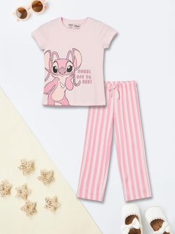 max - Pink Printed T-Shirt With Pyjama