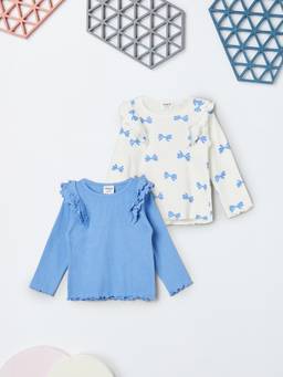 max - Multi-Color Self Design Top (Pack of 2)