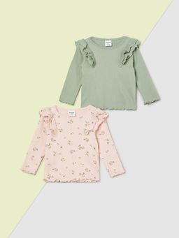 max - Multi-Color Self Design Top (Pack of 2)